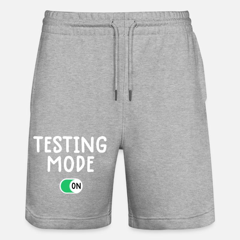 Testing Mode On Graphic Tee - Stanley/Stella Trainer Unisex Organic Jogging Shorts - heather grey