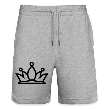 diadème - Short de jogging bio TRAINER Stanley/Stella unisexe - gris chiné - Devant - Nik (191cm) & Marisol (170cm)