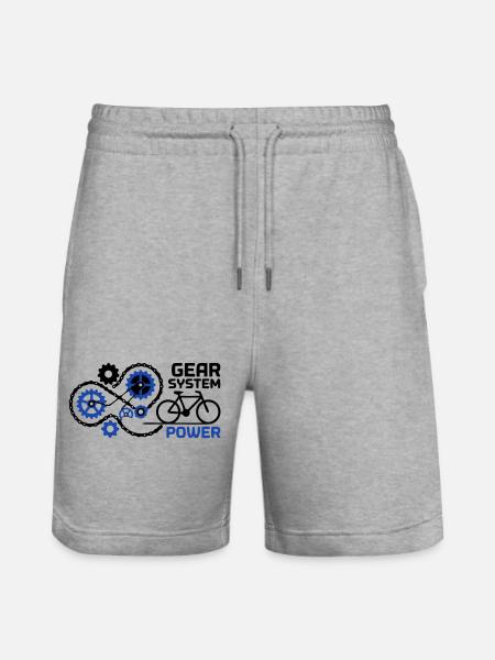 Awesome Gear System Bike Nerd - Stanley/Stella Trainer Unisex Organic Jogging Shorts - heather grey