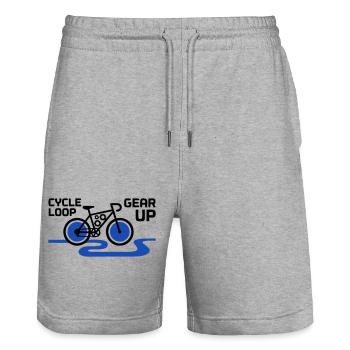 Motivational Gear Up Bicycle Loop - Stanley/Stella Trainer Unisex Organic Jogging Shorts - heather grey - Front - Nik (191cm) & Marisol (170cm)