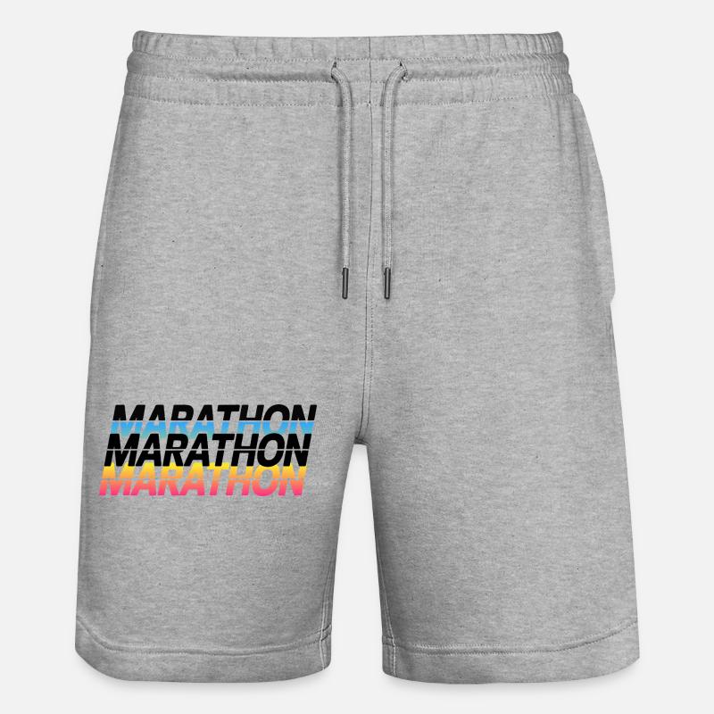 Typographie du gradient marathon - Short de jogging bio TRAINER Stanley/Stella unisexe - gris chiné