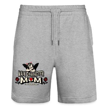 Main Character Mom, Mama, Mutti, beste Mama. - Stanley/Stella Unisex Bio Joggingshorts Trainer  - Grau meliert - Vorne - Nik (191cm) & Marisol (170cm)