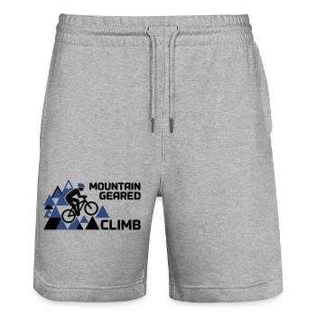 Mountain Bike Climb Mountains Saying - Stanley/Stella Trainer Unisex Organic Jogging Shorts - heather grey - Front - Nik (191cm) & Marisol (170cm)