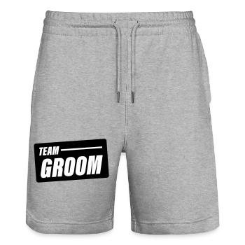 team_groom - Short de jogging bio TRAINER Stanley/Stella unisexe - gris chiné - Devant - Nik (191cm) & Marisol (170cm)
