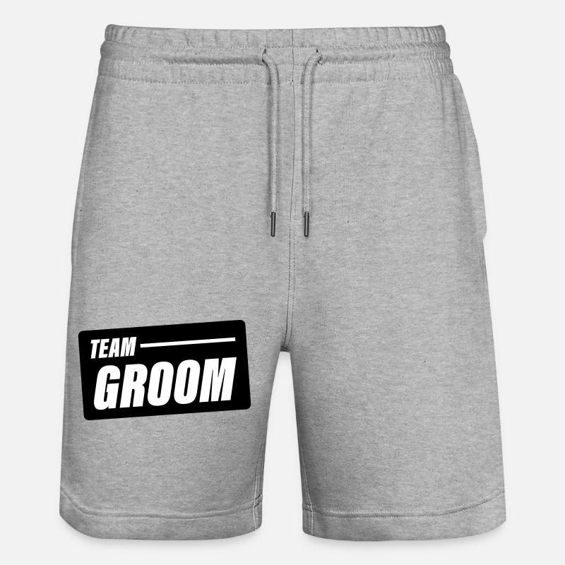 team_groom - Short de jogging bio TRAINER Stanley/Stella unisexe - gris chiné