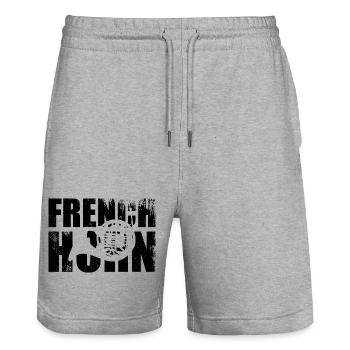 Waldhorn - Stanley/Stella Unisex Bio Joggingshorts Trainer  - Grau meliert - Vorne - Nik (191cm) & Marisol (170cm)