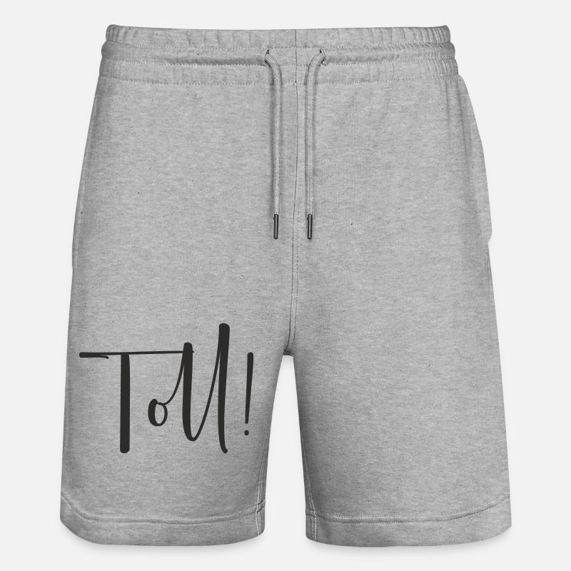 Great – Calligraphy Text Design - Stanley/Stella Trainer Unisex Organic Jogging Shorts - heather grey