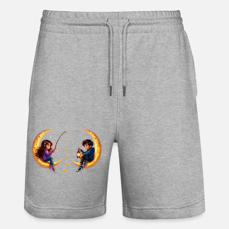 Giovani Ragazze Crescent Moon - Pantaloncini da jogger ecologici unisex Trainer di Stanley/Stella - grigio melange