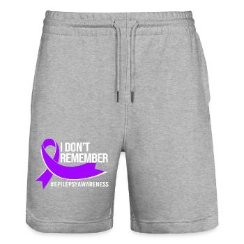 Epilepsy - Stanley/Stella Trainer Unisex Organic Jogging Shorts - heather grey - Front - Nik (191cm) & Marisol (170cm)
