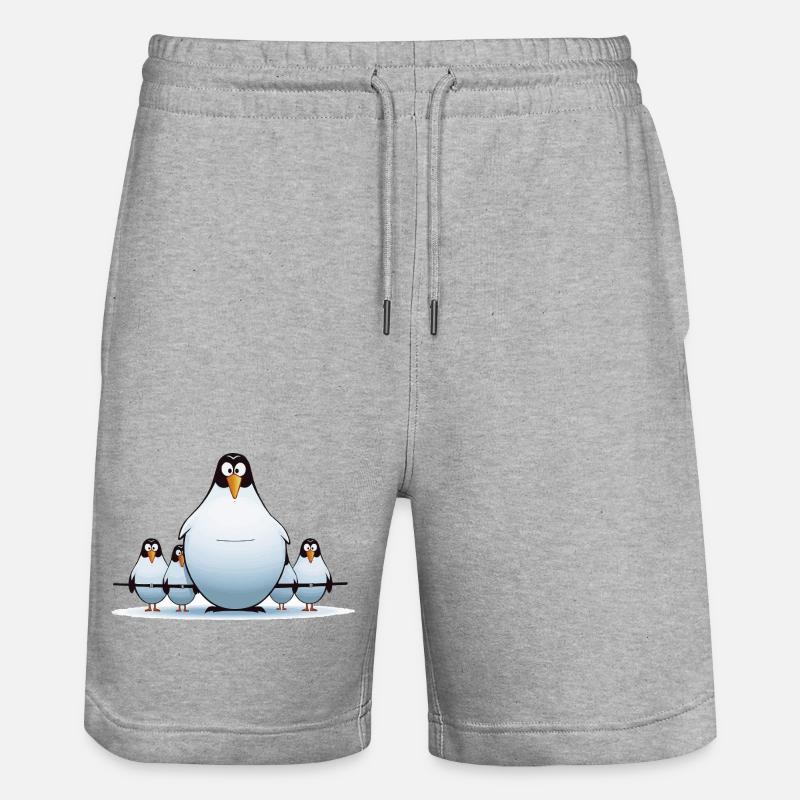 Dessin animé du groupe familial Penguin - Short de jogging bio TRAINER Stanley/Stella unisexe - gris chiné