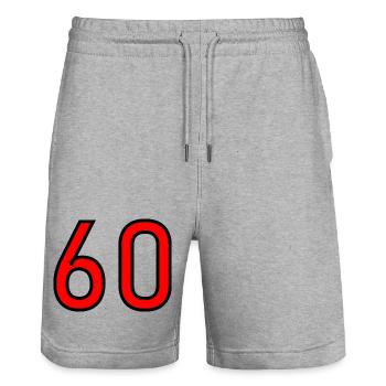 60. 60 JAHRE. 60-JÄHRIGES JUBILÄUM. 60. GEBURTSTAG. - Stanley/Stella Unisex Bio Joggingshorts Trainer  - Grau meliert - Vorne - Nik (191cm) & Marisol (170cm)