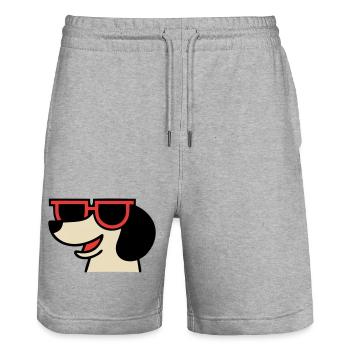 Cooler Dackel Brille Chef - Stanley/Stella Trainer Unisex Organic Jogging Shorts - heather grey - Front - Nik (191cm) & Marisol (170cm)