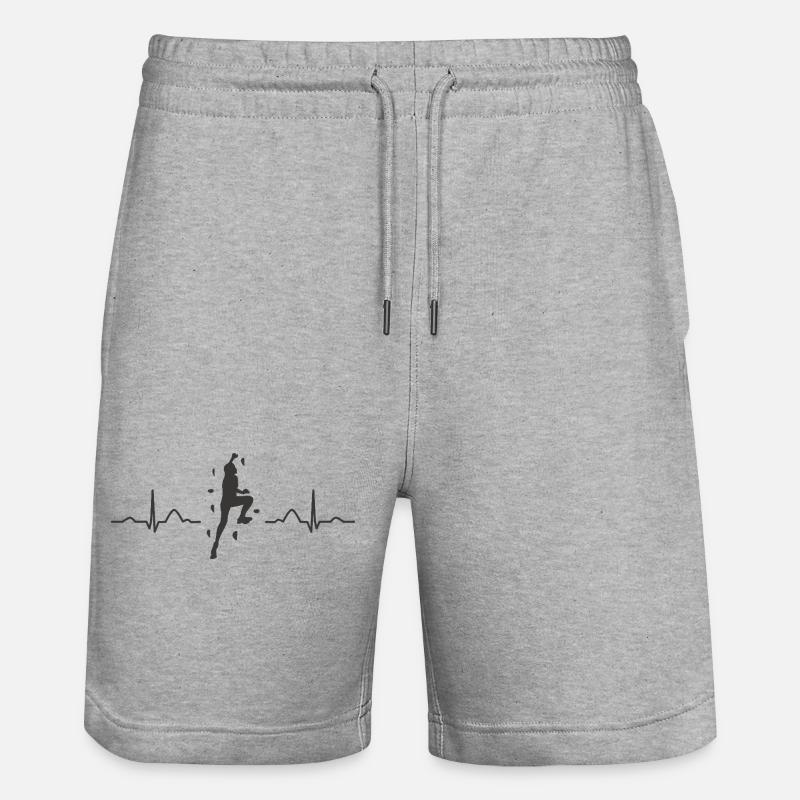 Boulderer Herzschlag Boulder Bouldern - Stanley/Stella Unisex Bio Joggingshorts Trainer  - Grau meliert