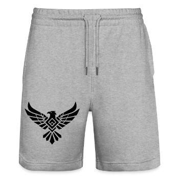 Adler - Stanley/Stella Unisex Bio Joggingshorts Trainer  - Grau meliert - Vorne - Nik (191cm) & Marisol (170cm)