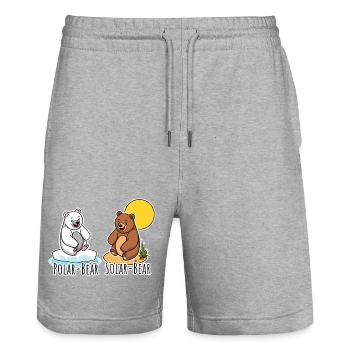Polar Bear and Solar Bear are best Friends! - Stanley/Stella Unisex Bio Joggingshorts Trainer  - Grau meliert - Vorne - Nik (191cm) & Marisol (170cm)