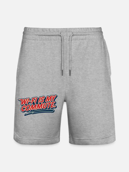 WLAN-Pendel, Hausaufgabe, Humor-Nerd, - Stanley/Stella Unisex Bio Joggingshorts Trainer  - Grau meliert