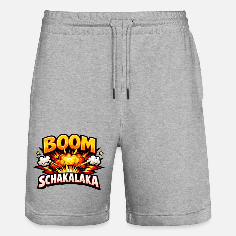 Boom Shakalaka Comic Dic avec explosion - Short de jogging bio TRAINER Stanley/Stella unisexe - gris chiné