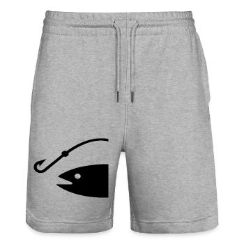 Angeln - Stanley/Stella Unisex Bio Joggingshorts Trainer  - Grau meliert - Vorne - Nik (191cm) & Marisol (170cm)