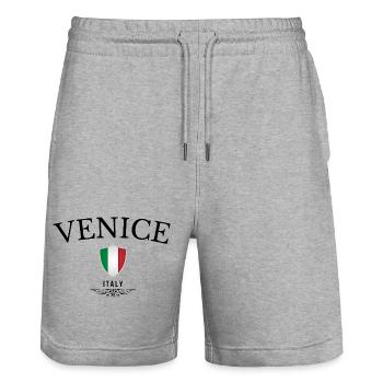 Venise souvenir, design élégant Venise - Short de jogging bio TRAINER Stanley/Stella unisexe - gris chiné - Devant - Nik (191cm) & Marisol (170cm)
