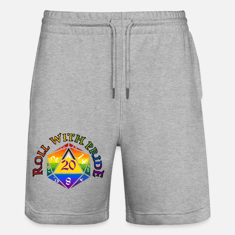 Roll with PRIDE! - Stanley/Stella Trainer Unisex Organic Jogging Shorts - heather grey