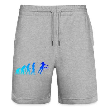 Pickleball Community Motiv rund um Pickleballsport - Stanley/Stella Unisex Bio Joggingshorts Trainer  - Grau meliert - Vorne - Nik (191cm) & Marisol (170cm)