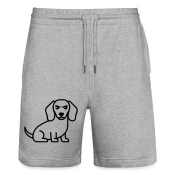 Bad Dachshund Dachshund Outline - Stanley/Stella Trainer Unisex Organic Jogging Shorts - heather grey - Front - Nik (191cm) & Marisol (170cm)