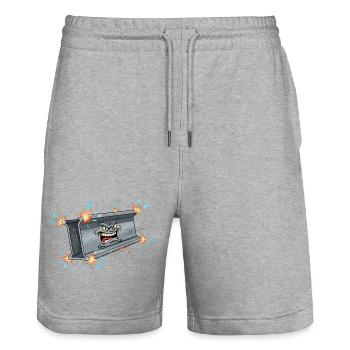 Dumpster Rage Streetwear - Stanley/Stella Unisex Bio Joggingshorts Trainer  - Grau meliert - Vorne - Nik (191cm) & Marisol (170cm)