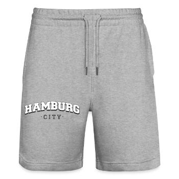 Ville de Hambourg - Short de jogging bio TRAINER Stanley/Stella unisexe - gris chiné - Devant - Nik (191cm) & Marisol (170cm)