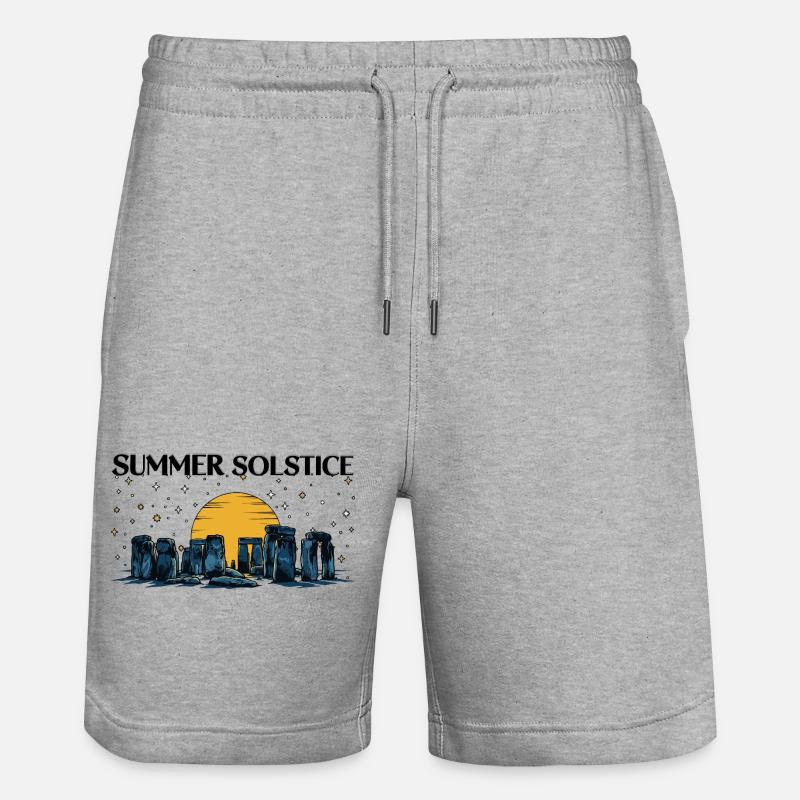 Litha Pagan Summer Solstice Midsummer Midsommar - Stanley/Stella Trainer Unisex Organic Jogging Shorts - heather grey