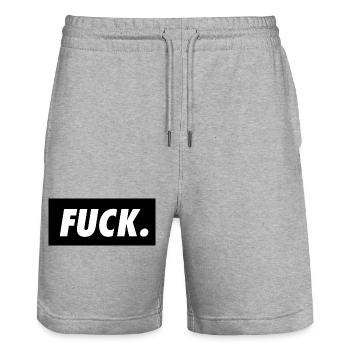 Fuck. White on Black. - Stanley/Stella Unisex Bio Joggingshorts Trainer  - Grau meliert - Vorne - Nik (191cm) & Marisol (170cm)