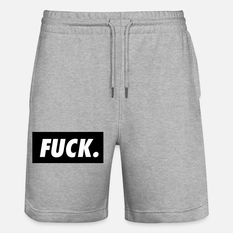 Baiser. Blanc sur noir. - Short de jogging bio TRAINER Stanley/Stella unisexe - gris chiné