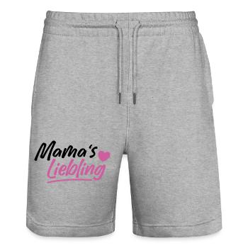 Mama's Liebling - Stanley/Stella Unisex Bio Joggingshorts Trainer  - Grau meliert - Vorne - Nik (191cm) & Marisol (170cm)