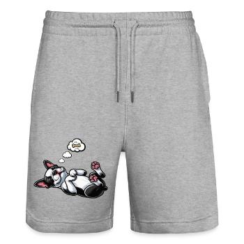 Boston Terrier Boston terrier besitzer Bostie  - Stanley/Stella Unisex Bio Joggingshorts Trainer  - Grau meliert - Vorne - Nik (191cm) & Marisol (170cm)