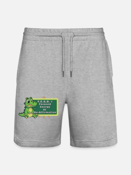 Crock: FEAR = Focused Energy At Re-Affirmation - Stanley/Stella Trainer Unisex Organic Jogging Shorts - heather grey