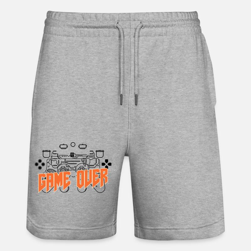 Game Over Rétro Orange Bold - Short de jogging bio TRAINER Stanley/Stella unisexe - gris chiné