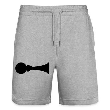 Car Horn - Stanley/Stella Trainer Unisex Organic Jogging Shorts - heather grey - Front - Nik (191cm) & Marisol (170cm)