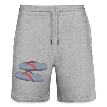 Strand Flipflop Design - Stanley/Stella Unisex Bio Joggingshorts Trainer  - Grau meliert - Vorne - Nik (191cm) & Marisol (170cm)