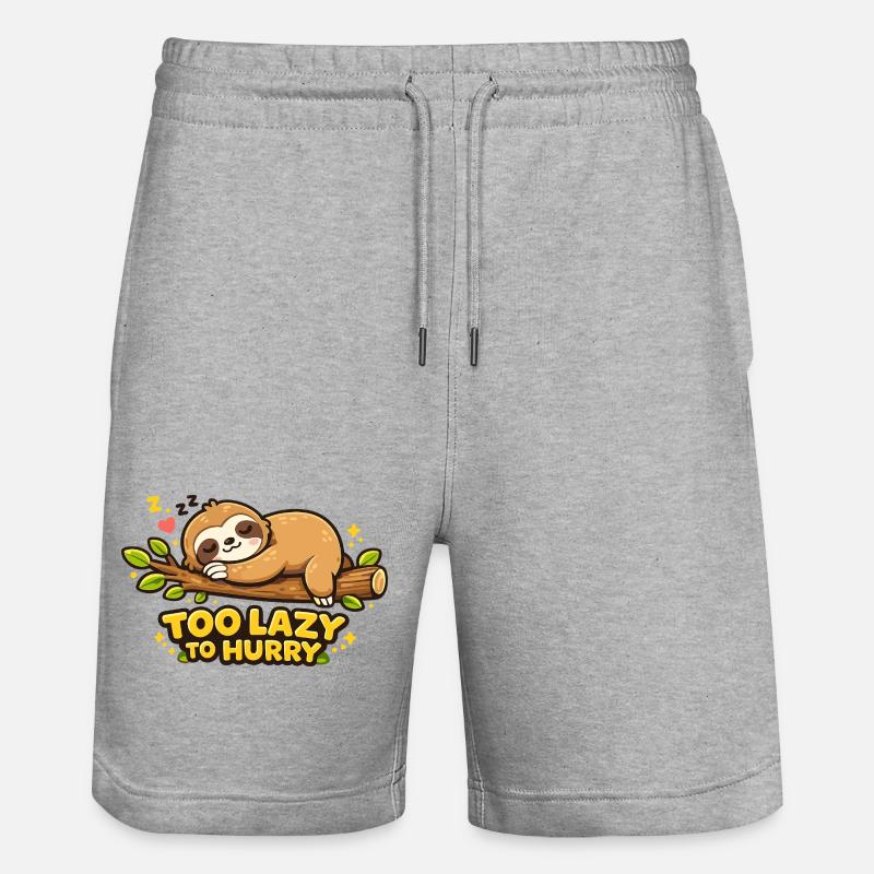 Faultierruhe: Zu Langsam Zum Hetzen - Stanley/Stella Unisex Bio Joggingshorts Trainer  - Grau meliert
