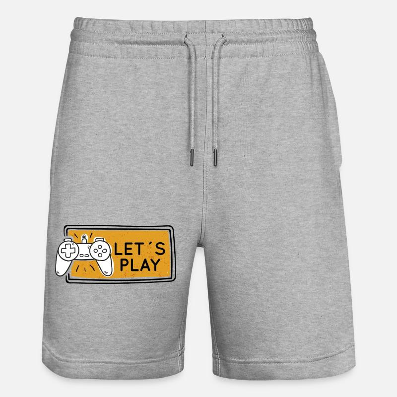 Let's Play Gaming Controller-Grafik - Stanley/Stella Unisex Bio Joggingshorts Trainer  - Grau meliert