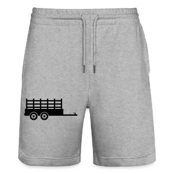 Frachtanhänger - Stanley/Stella Unisex Bio Joggingshorts Trainer  - Grau meliert - Vorne - Nik (191cm) & Marisol (170cm)