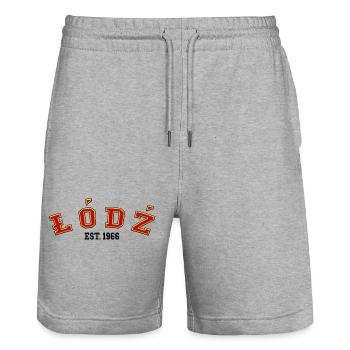 Łódź Est. 1966 - Stanley/Stella Trainer Unisex Organic Jogging Shorts - heather grey - Front - Nik (191cm) & Marisol (170cm)