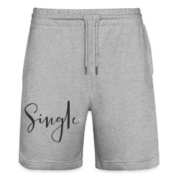 Simple – Conception de texte à déclaration cool - Short de jogging bio TRAINER Stanley/Stella unisexe - gris chiné - Devant - Nik (191cm) & Marisol (170cm)