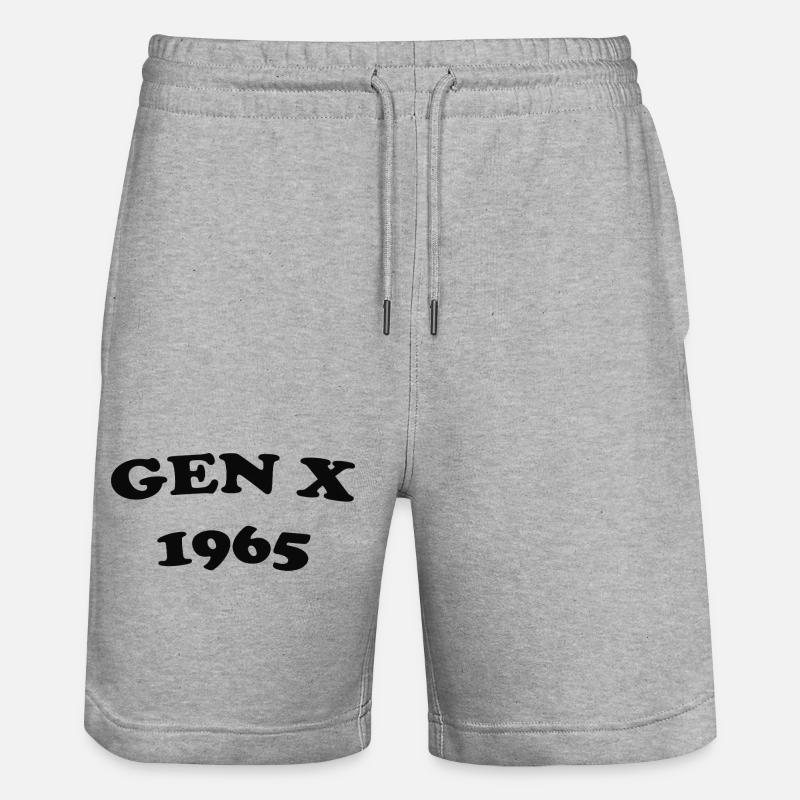 Design rétro d’anniversaire Gen X 1965 - Short de jogging bio TRAINER Stanley/Stella unisexe - gris chiné