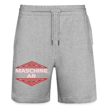 Maschine an Motivation - Stanley/Stella Unisex Bio Joggingshorts Trainer  - Grau meliert - Vorne - Nik (191cm) & Marisol (170cm)