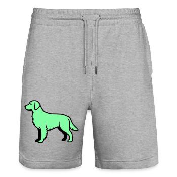 Labrador Retriever Silhouette - Stanley/Stella Trainer Unisex Organic Jogging Shorts - heather grey - Front - Nik (191cm) & Marisol (170cm)
