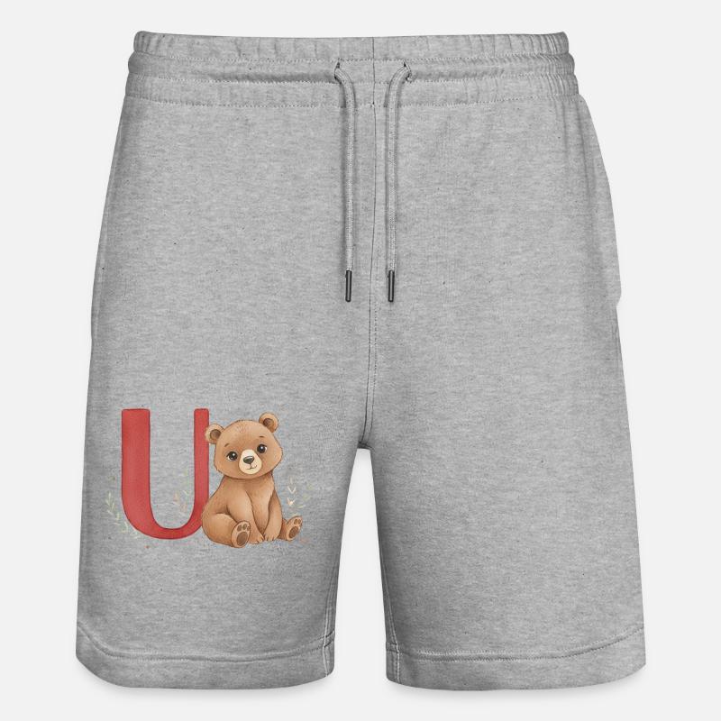 Supportez la lettre U - Short de jogging bio TRAINER Stanley/Stella unisexe - gris chiné