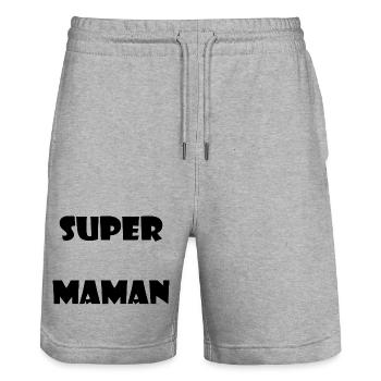 MOM. MOTHER'S DAY. HEART. FEAST. HAPPY BIRTHDAY - Stanley/Stella Trainer Unisex Organic Jogging Shorts - heather grey - Front - Nik (191cm) & Marisol (170cm)