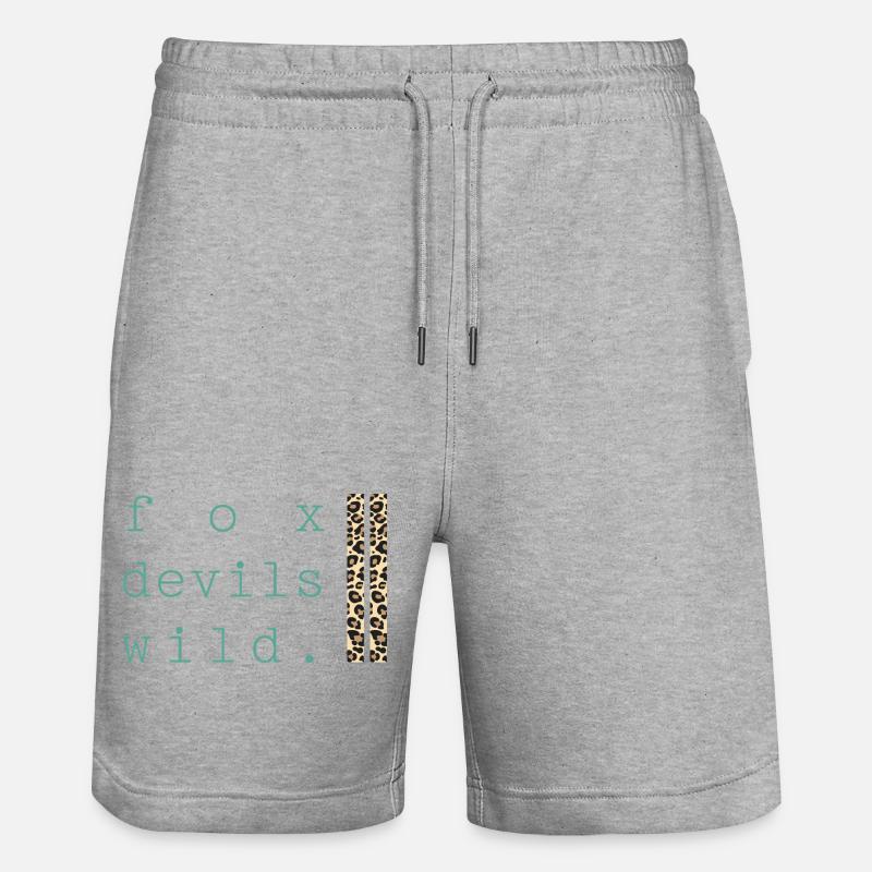 Diable Renard Léopard sauvage - Short de jogging bio TRAINER Stanley/Stella unisexe - gris chiné