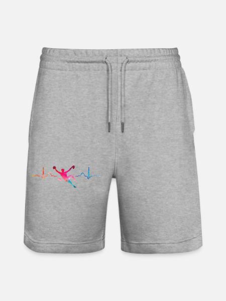 Boulderer Herzschlag Boulder Bouldern - Stanley/Stella Unisex Bio Joggingshorts Trainer - Grau meliert