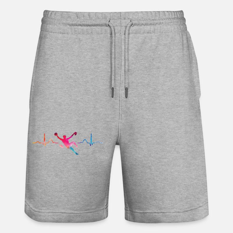 Boulderer Herzschlag Boulder Bouldern - Stanley/Stella Unisex Bio Joggingshorts Trainer  - Grau meliert